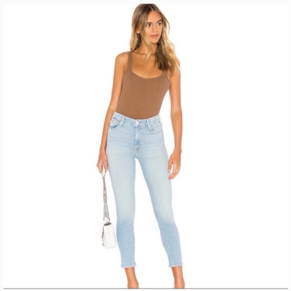 MOTHER The Looker Crop Fresh Catch Skinny Jeans Light Wash Size 29